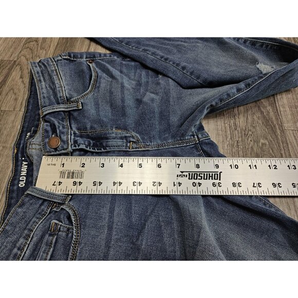 Old Navy Jeans Womens 4 Petite Blue Medium Wash Rockstar Mid-Rise Skinny Stretch - Picture 10 of 11